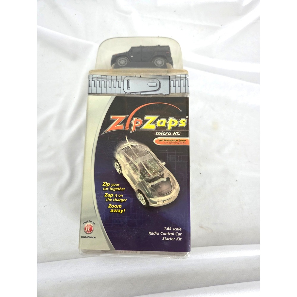 2004 RadioShack ZipZaps Micro RC Hummer H2 Black 1:64 Scale Starter Kit 27MHz